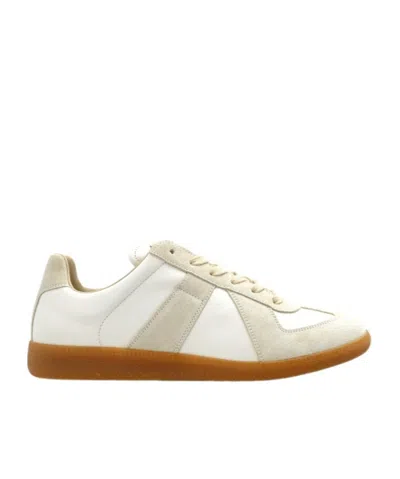 Maison Margiela Bicolor Leather Replica Sneakers In White