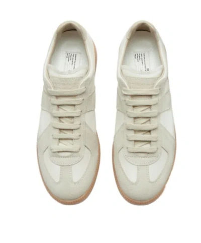 Maison Margiela Bicolor Leather Replica Sneakers In White