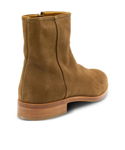 Common Projects Zipped Boot Ankle Boots In Camel Suede In Brown