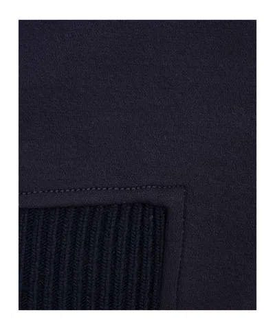 Jil Sander Wool Blend Bomber Jacket With High Collar In Blue