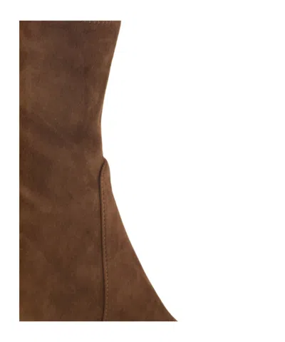 Stuart Weitzman Yuliana Pointed-toe Sock Boots In Brown