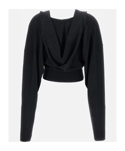 Stella Mccartney Cosy Knit Hoodie In Black