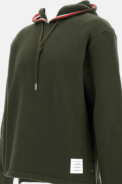 Thom Browne Men Green Textured Hoodie, S Luxury Sweatshirts & Hoodies For Men Darveys In Green