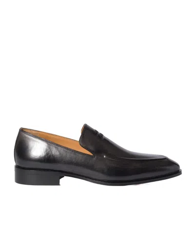 Miu Miu Embossed-logo Leather Loafers In Black