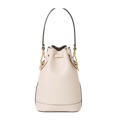 Fendi Women Ivory Leather Mon Tresor Bucket Bag In Brown