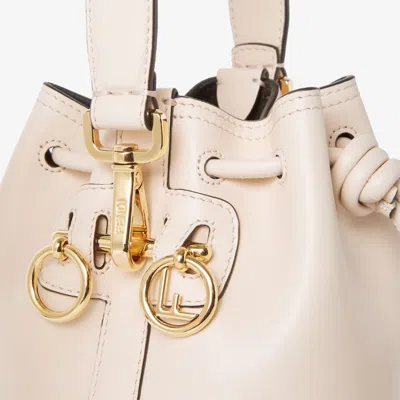 Fendi Women Ivory Leather Mon Tresor Bucket Bag In Brown