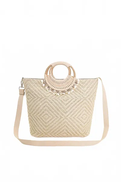 America & Beyond Women's Shell Lurex Tote In Cream In White