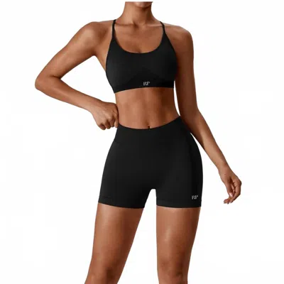 Rockstar Peach Sienna V Back Shorts In Black In Black