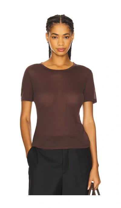 Anine Bing Sylvie T-shirt In Brown Wool And Polyester In Brown