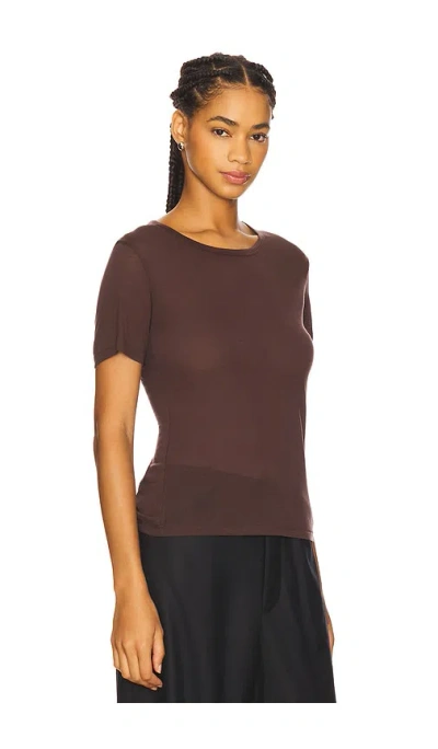 Anine Bing Sylvie T-shirt In Brown Wool And Polyester In Brown