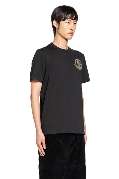 Moncler Logo Cotton T-shirt In Black