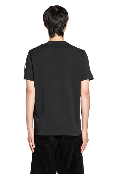 Moncler Logo Cotton T-shirt In Black
