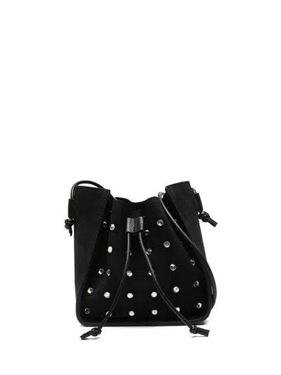 Forte Forte My Pepita Crystal-embellished Bucket Bag In Black