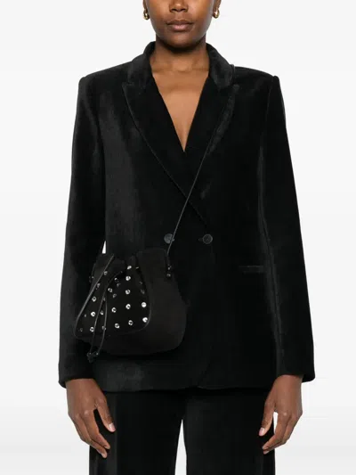 Forte Forte My Pepita Crystal-embellished Bucket Bag In Black