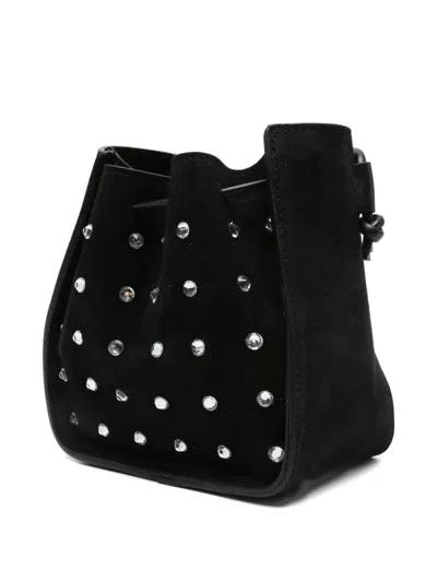 Forte Forte My Pepita Crystal-embellished Bucket Bag In Black
