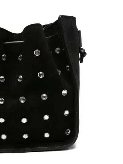 Forte Forte My Pepita Crystal-embellished Bucket Bag In Black