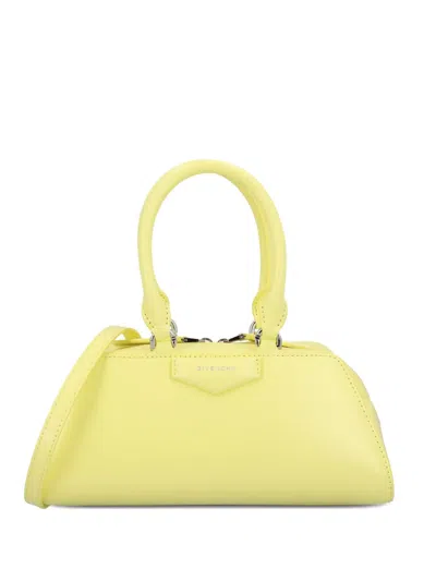 Givenchy Mini Antigona Cube East-west Bag In Box Leather In Yellow