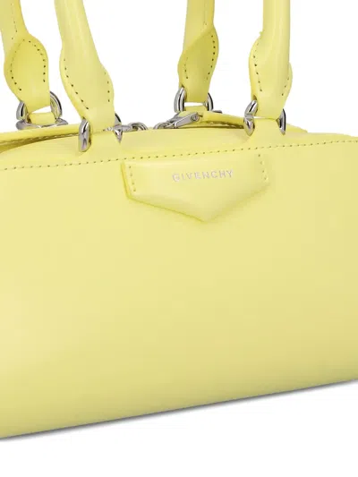 Givenchy Mini Antigona Cube East-west Bag In Box Leather In Yellow