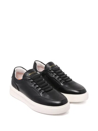 Barracuda Leather Lace-up Sneakers In Black