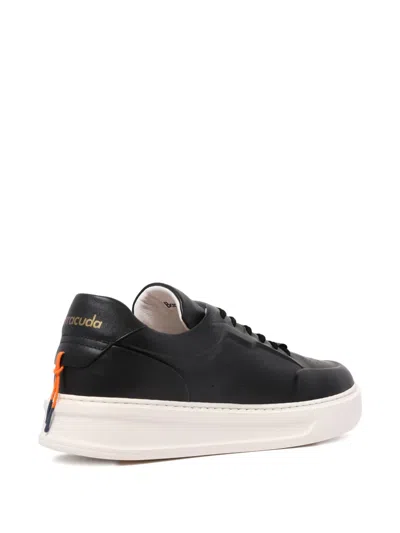 Barracuda Leather Lace-up Sneakers In Black