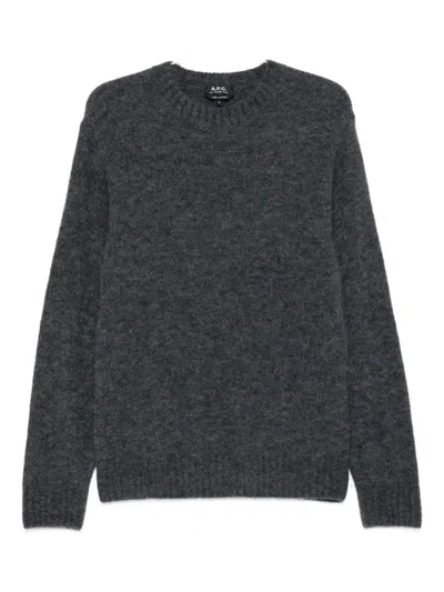 Apc A.p.c. A.p.c. Lucas Alpaca Blend Crew Neck Sweater In Gray