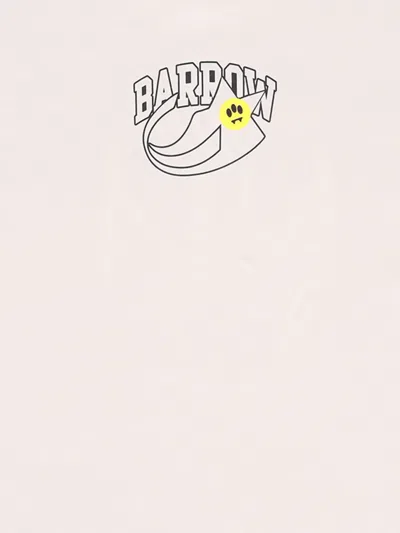 Barrow Ivory T-shirt For Kids With Black Logo In Neutral