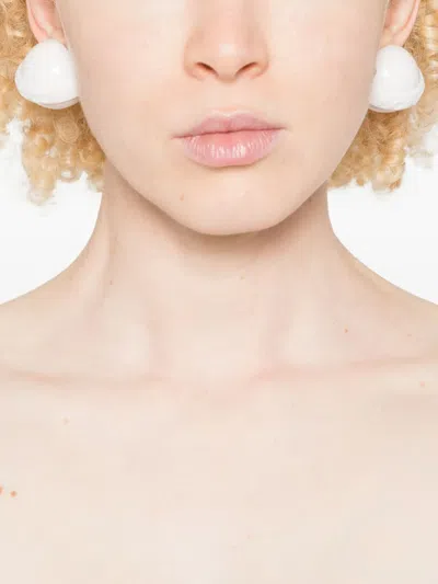 Fiorucci Logo-embossed Clip-on Earring In White