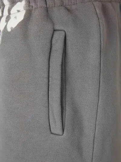 Palm Angels Logo Printed Drawstring Bermuda Shorts In Gray