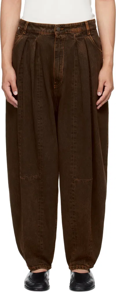 Hed Mayner Non-stretch Jeans In Brown