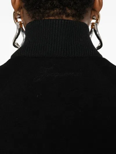 Jacquemus Bomber Le Blouson Pilu Negra Zip In Black