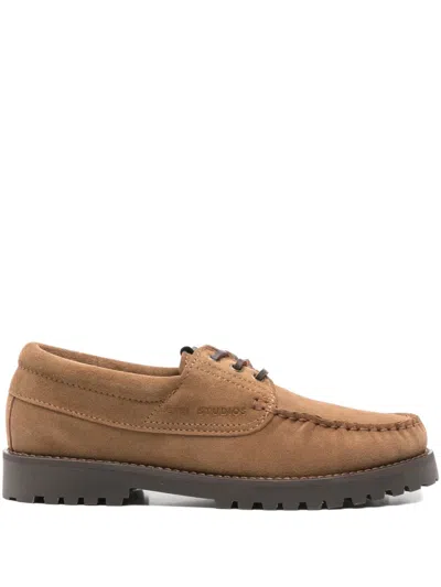 Copenhagen Suede Lace-up Loafers In Brown