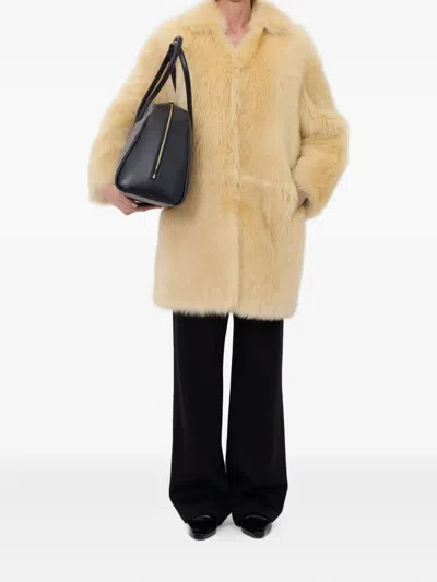 Loulou De Saison Ruben Spread-collar Lamb-fur Coat In Animal Print