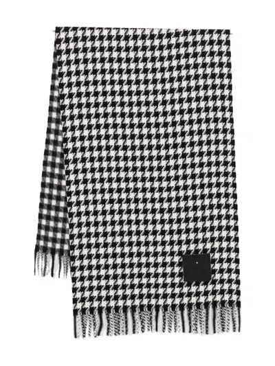 Liu •jo Houndstooth Check Scarf In Black