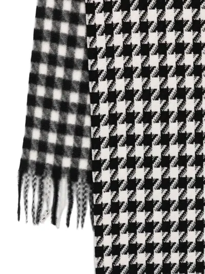 Liu •jo Houndstooth Check Scarf In Black
