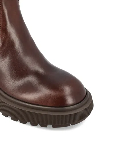 Jimmy Choo Knit-trim Leather Boots In Animal Print