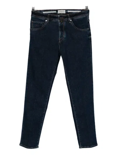 Jacob Cohen Tailored Cropped Denim Trousers In Blue