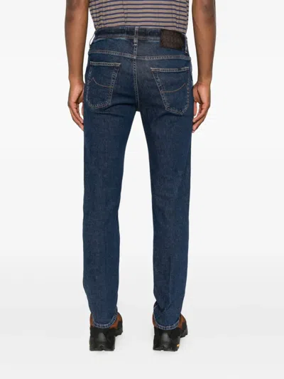 Jacob Cohen Tailored Cropped Denim Trousers In Blue