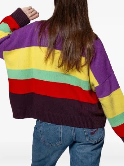 Giada Benincasa Striped Embroidered Sweater In Multi