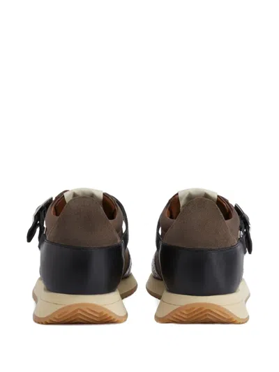 Giuseppe Zanotti Buckle-strap Crocodile-effect Low-top Sneakers In Multi