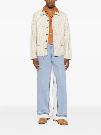 Kartik Research Kantha-embroidered Button Jacket In Neutral