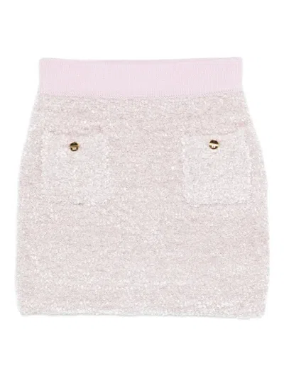Elisabetta Franchi La Mia Bambina Bouclé Skirt In Multi