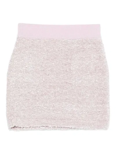 Elisabetta Franchi La Mia Bambina Bouclé Skirt In Multi