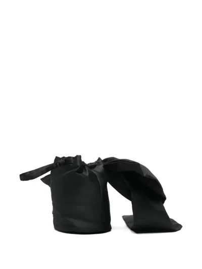 Douuod Bow-detail Drawstring Bag In Black