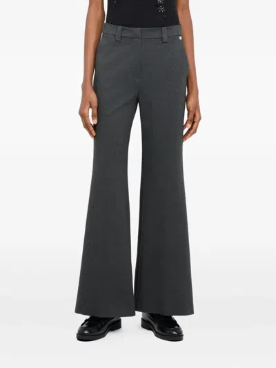 Liu •jo High-waisted Wide-leg Trousers With Concealed Closure In Black