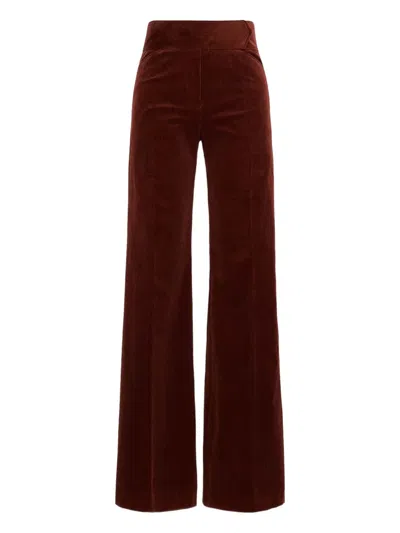 Dorothee Schumacher Twisted Structure Corduroy Flared Pants In Red