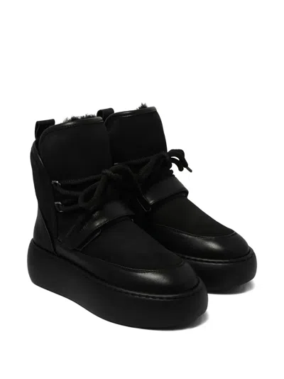 Barracuda Lace-up Platform Boots In Black