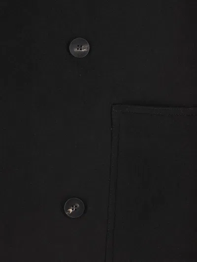 Camplin Absolute Drawstring Double-breasted Coat In Black