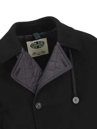 Camplin Absolute Drawstring Double-breasted Coat In Black