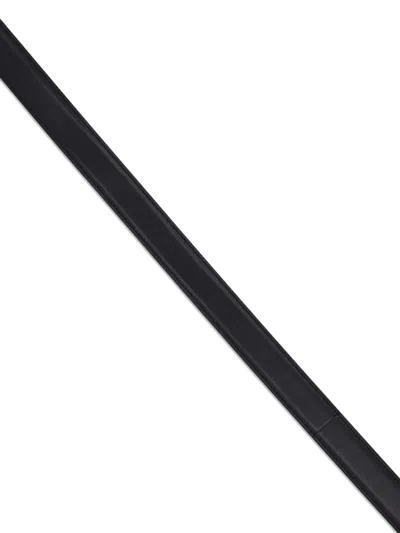 Saint Laurent Leather Folk-buckle Belt In Black