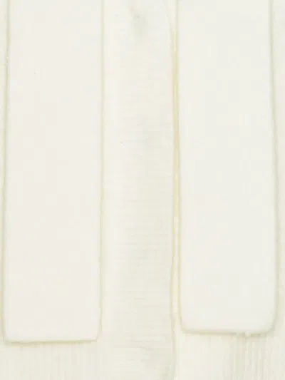 Rotate Birger Christensen Cardigan Con Sciarpa Lavorata A Maglia Bianco In White